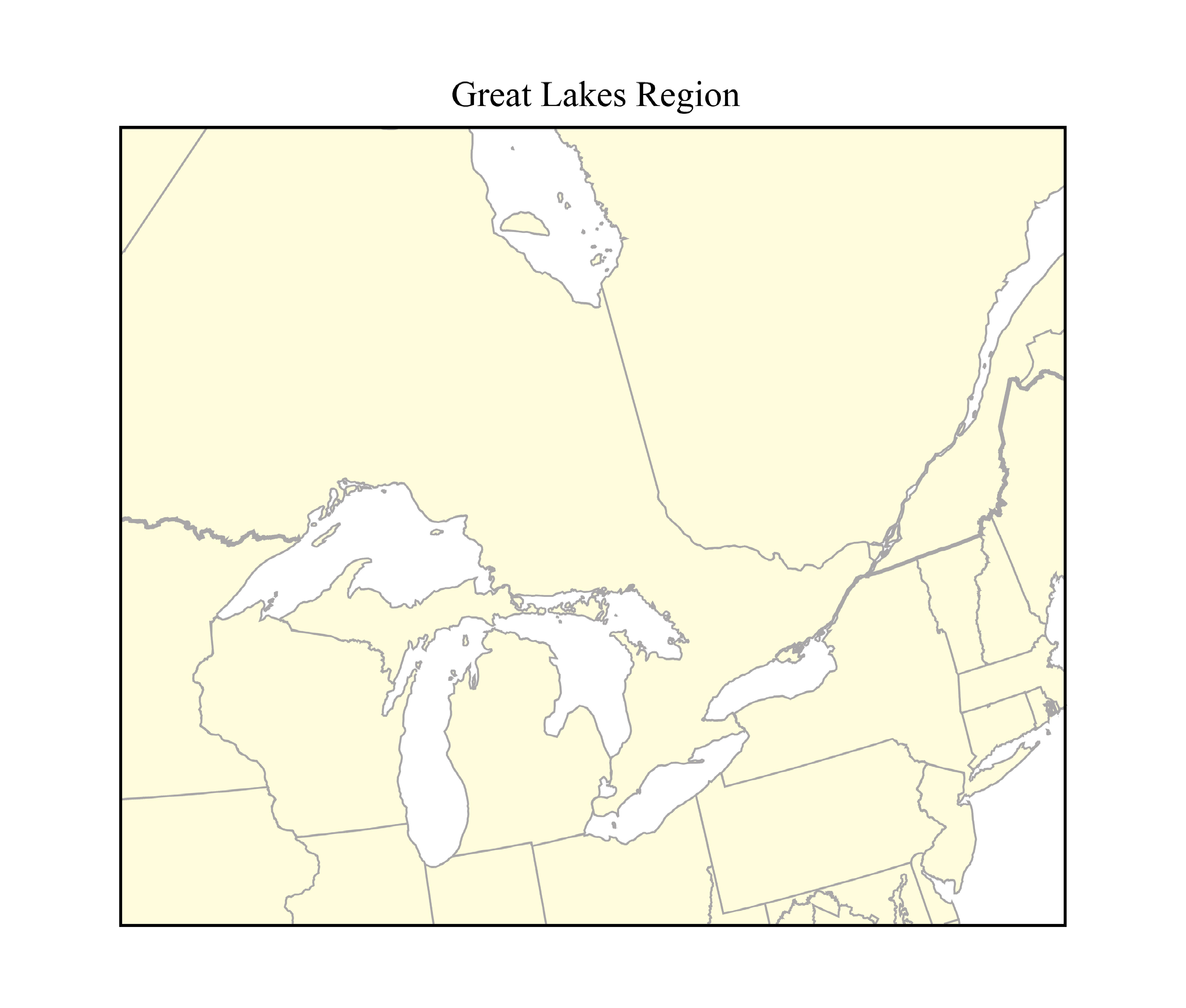 Blank Us Map With Great Lakes United States Map